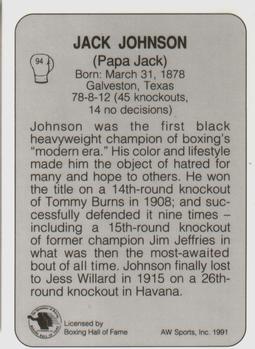 1991 All World #94 Jack Johnson Back
