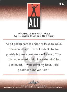2011 Leaf Muhammad Ali #40 Muhammad Ali Back