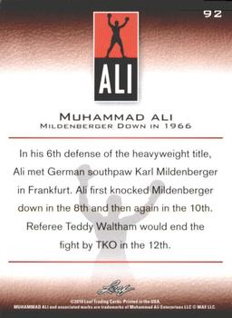 2011 Leaf Muhammad Ali #92 Muhammad Ali Back