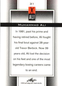 2011 Leaf Muhammad Ali Metal #31 Muhammad Ali Back