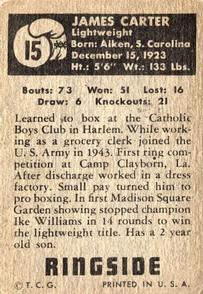 1951 Topps Ringside #15 James Carter Back
