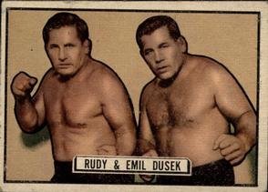 1951 Topps Ringside #9 Dusek Brothers Front