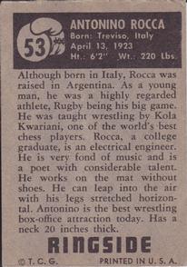 1951 Topps Ringside #53 Antonino Rocca Back