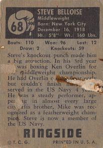 1951 Topps Ringside #68 Steve Belloise Back