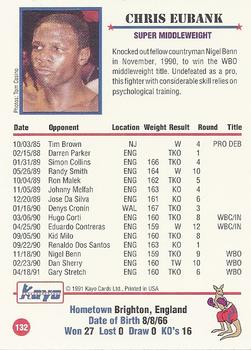 1991 Kayo #132 Chris Eubank Back