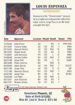1991 Kayo #154 Louie Espinoza Back