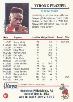 1991 Kayo #161 Tyrone Frazier Back