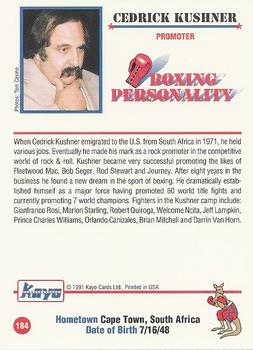 1991 Kayo #184 Cedric Kushner Back