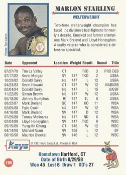 1991 Kayo #195 Marlon Starling Back