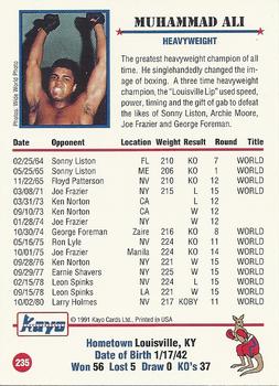 1991 Kayo #235 Muhammad Ali Back