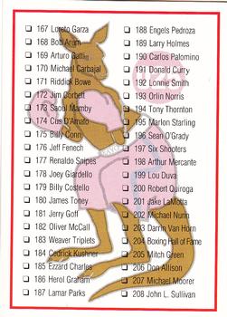 1991 Kayo #025 Checklist: 167-250 Front
