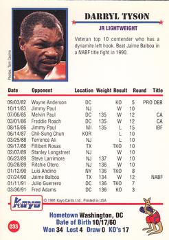 1991 Kayo #033 Darryl Tyson Back