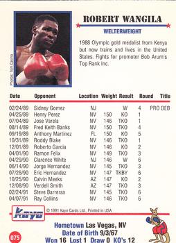 1991 Kayo #075 Robert Wangila Back