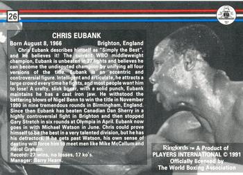 1991 Ringlords #26 Chris Eubank Back