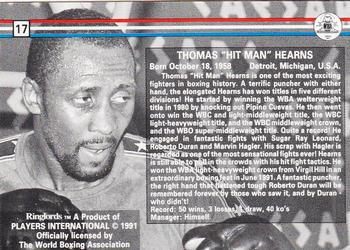 1991 Ringlords #17 Thomas Hearns Back