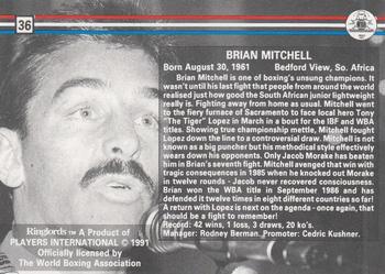 1991 Ringlords #36 Brian Mitchell Back