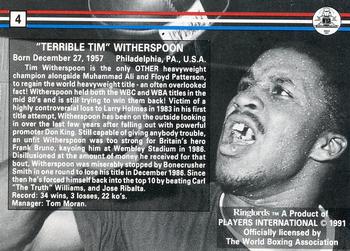 1991 Ringlords #4 Tim Witherspoon Back