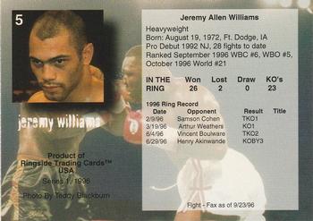 1996 Ringside #5 Jeremy Williams Back