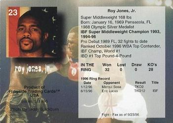 1996 Ringside #23 Roy Jones Jr. Back