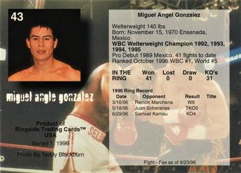 1996 Ringside #43 Miguel Angel Gonzalez Back