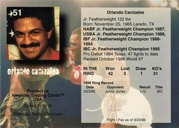 1996 Ringside #51 Orlando Canizales Back