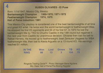 1996 Ringside - International Hall of Fame #4 Ruben Olivares Back