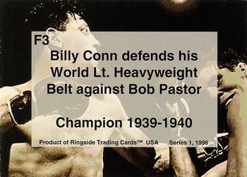 1996 Ringside - Fight Cards #F3 Final Blow (Billy Conn / Bob Pastor) Back
