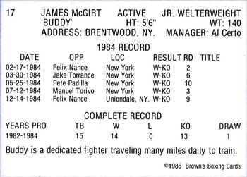 1985 Brown's #17 James McGirt Back