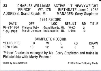 1985 Brown's #33 Charles Williams Back