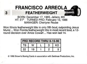 1990 Brown's #3 Francisco Arreola Back