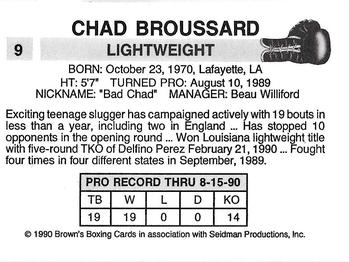 1990 Brown's #9 Chad Broussard Back