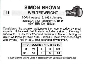 1990 Brown's #11 Simon Brown Back