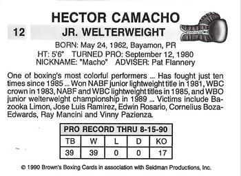 1990 Brown's #12 Hector Camacho Back