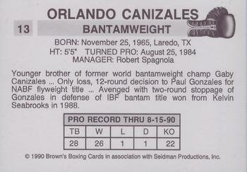 1990 Brown's #13 Orlando Canizales Back