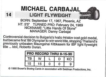 1990 Brown's #14 Michael Carbajal Back