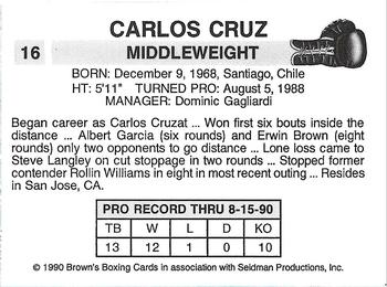 1990 Brown's #16 Carlos Cruz Back