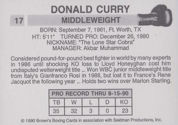 1990 Brown's #17 Donald Curry Back