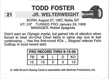 1990 Brown's #21 Todd Foster Back