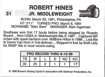 1990 Brown's #31 Robert Hines Back