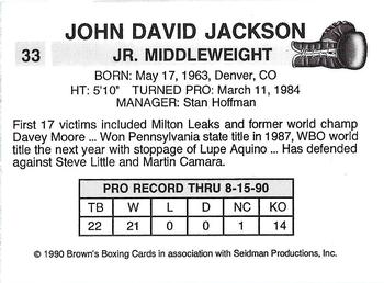 1990 Brown's #33 John David Jackson Back