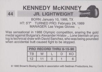 1990 Brown's #44 Kennedy Mckinney Back