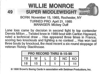 1990 Brown's #49 Willie Monroe Back