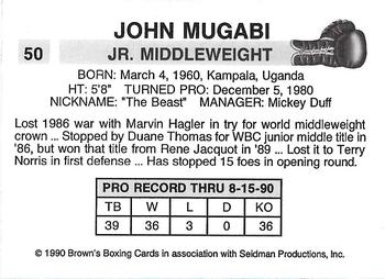 1990 Brown's #50 John Mugabi Back