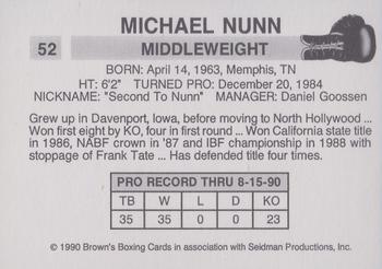 1990 Brown's #52 Michael Nunn Back