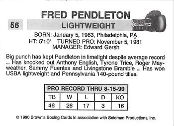 1990 Brown's #56 Fred Pendleton Back
