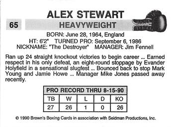 1990 Brown's #65 Alex Stewart Back
