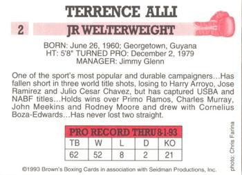1993 Brown's #2 Terrence Alli Back