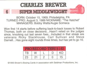 1993 Brown's #6 Charles Brewer Back