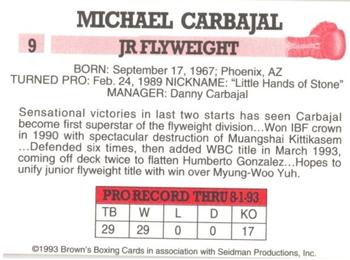 1993 Brown's #9 Michael Carbajal Back