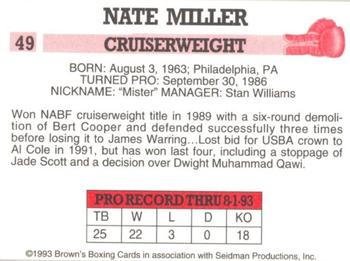 1993 Brown's #49 Nate Miller Back